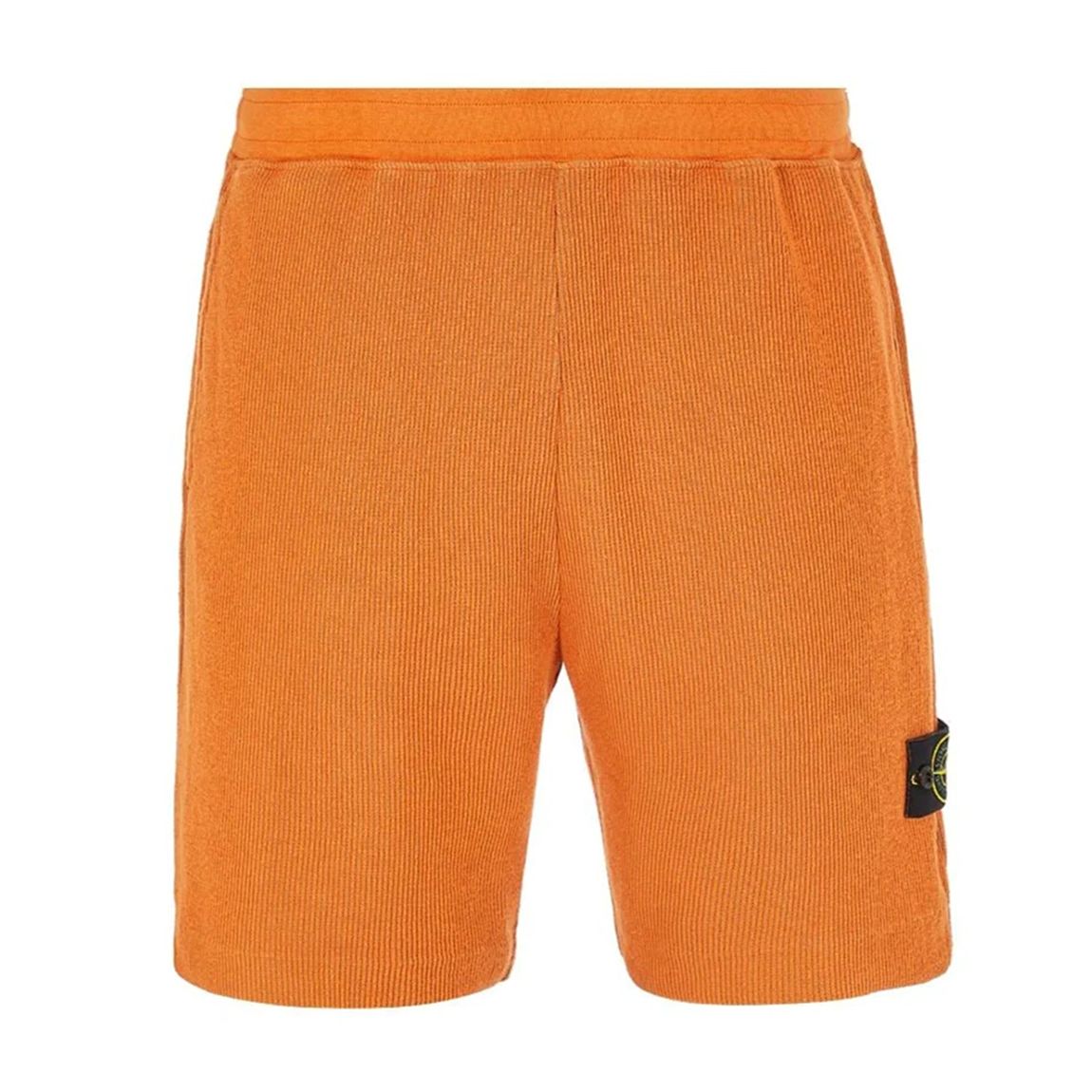 Orange Ribbed Cotton Blend Shorts main product photo