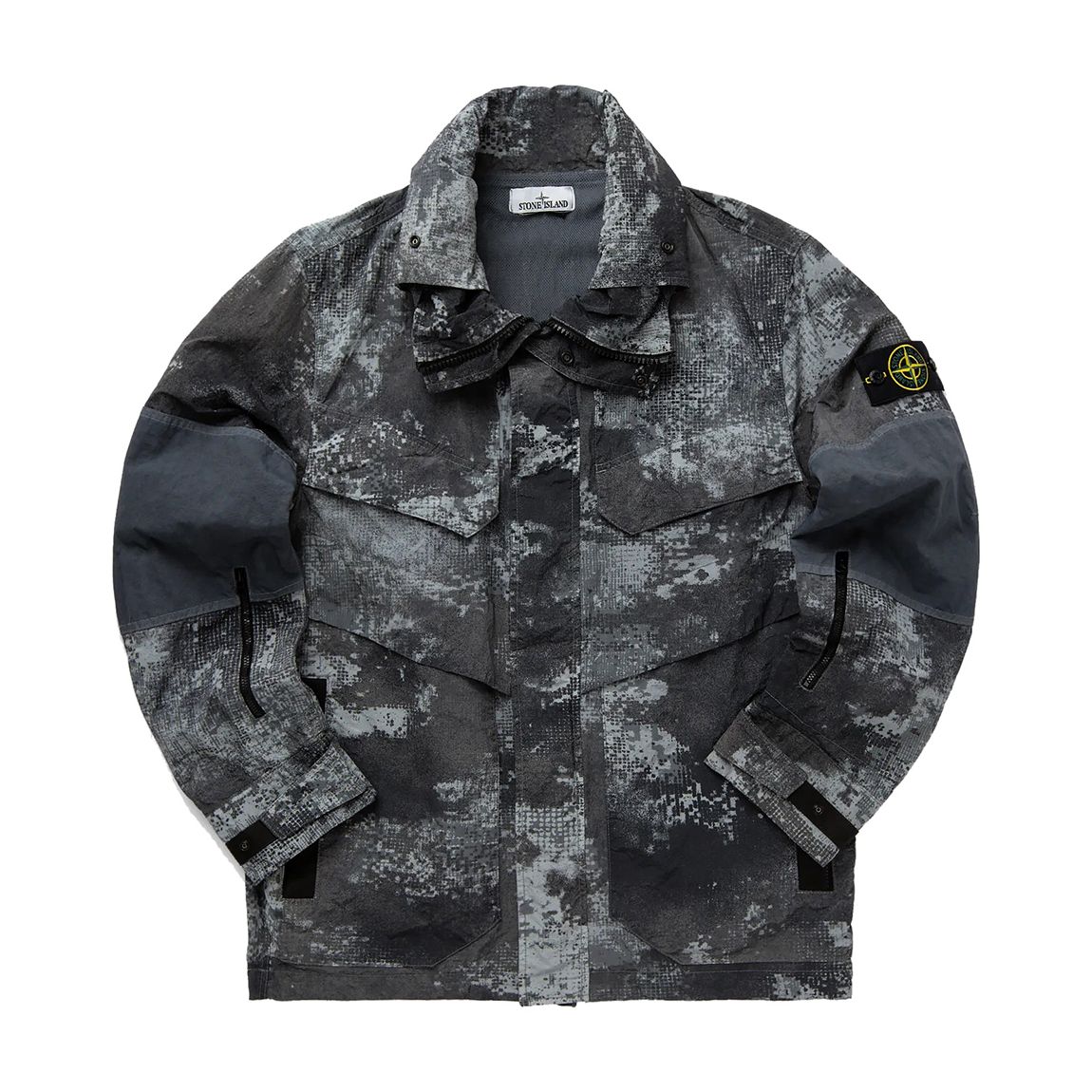 Grey High Neck Printed Jacket main product photo