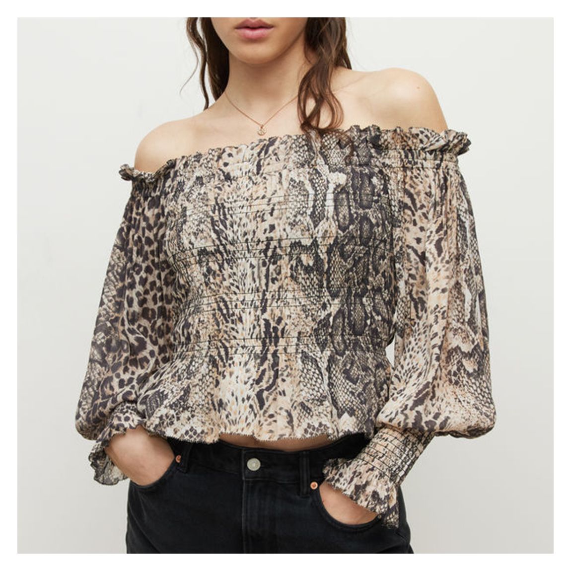 Brown Animal Print Lara Top main product photo