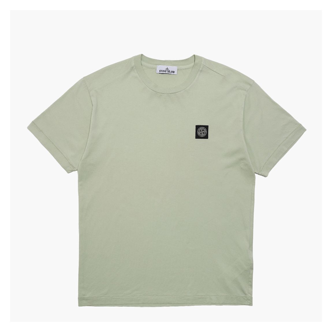 Sage Garment Dyed Neck Cotton T-Shirt main product photo