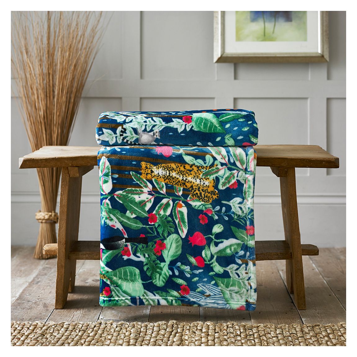 Jungle Printed Flannel Fleece Throw main product photo