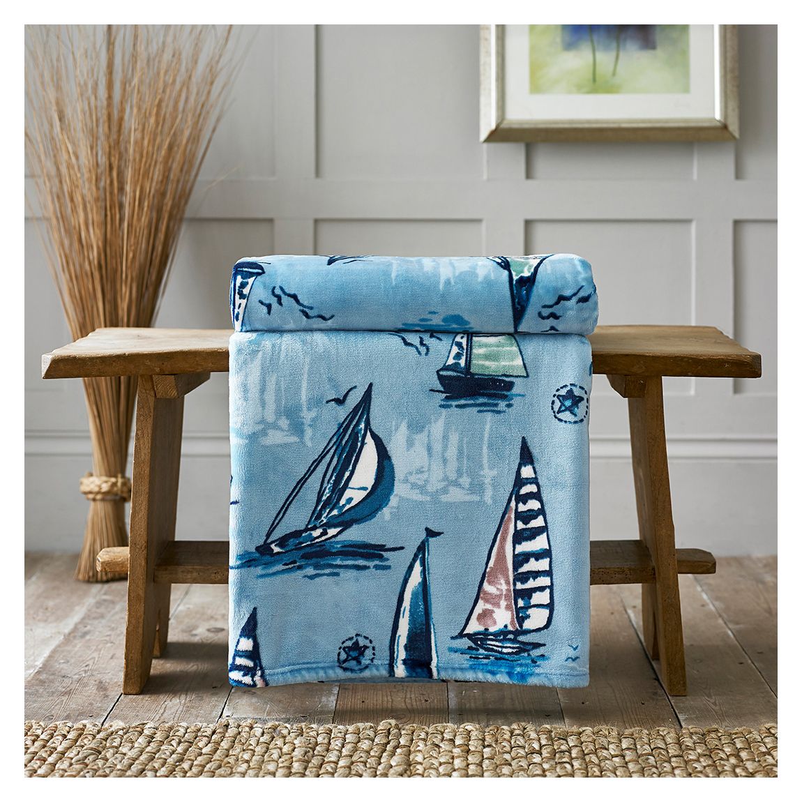 Channel Printed Flannel Fleece Throw main product photo