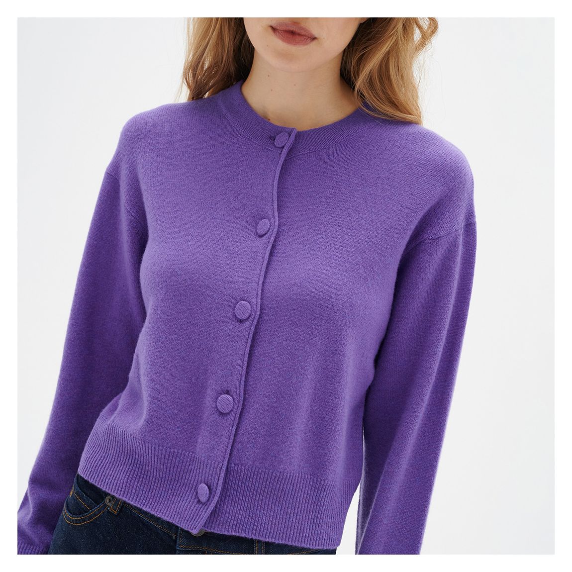 Purple Button Cardigan main product photo