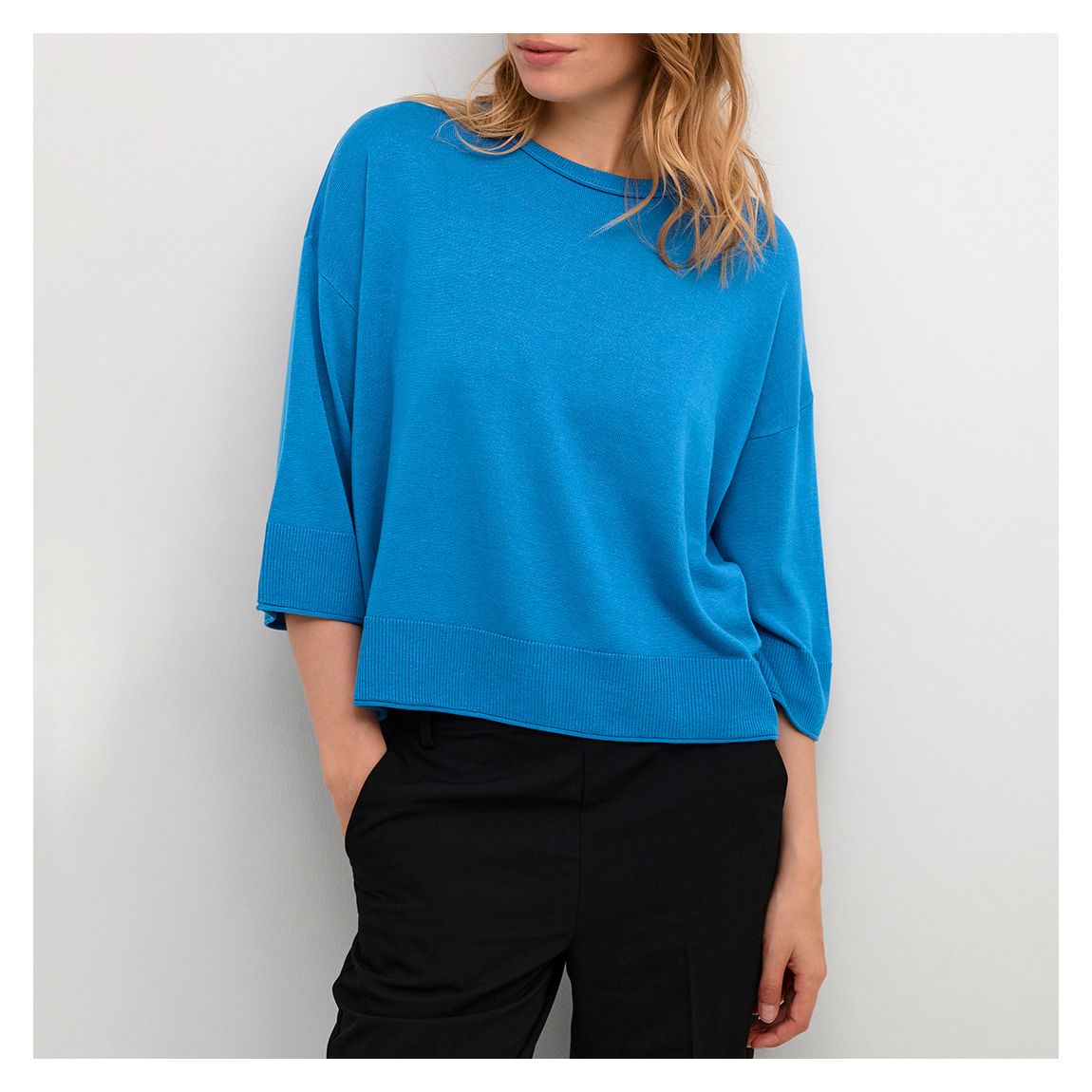 Blue 3/4 Sleeve Top main product photo