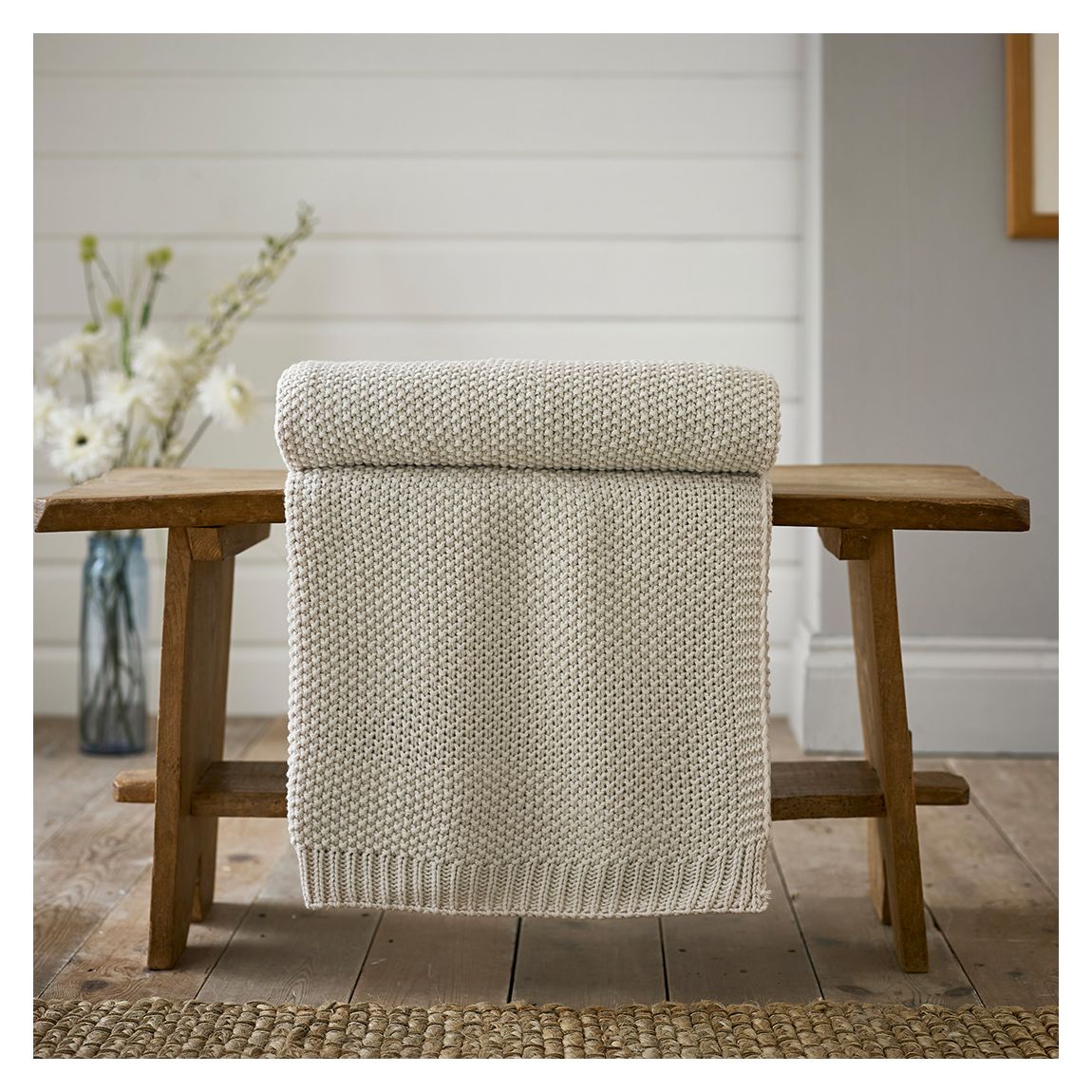 Knaresborough Yarn Dyed Woven Throw, Beige main product photo