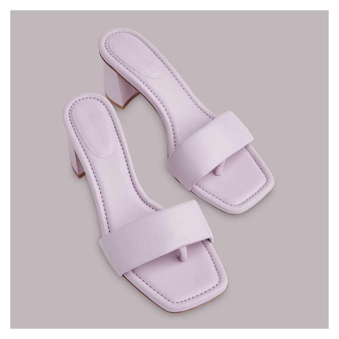 Lilac Marie Slip On Leather Mule Heels main product photo