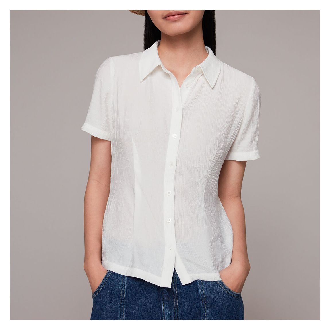 White Lizzie Textured Shirt main product photo