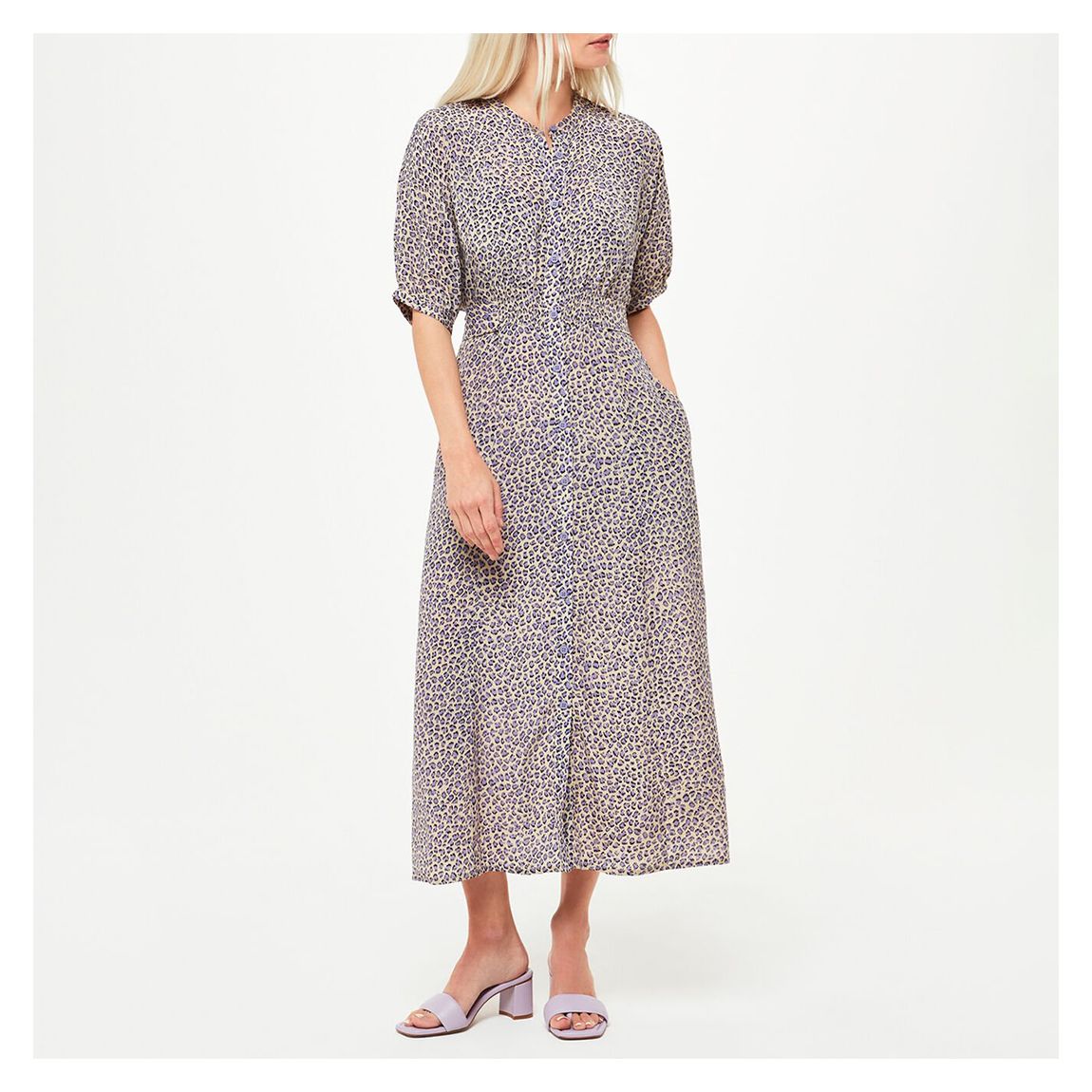 Lilac Petite Leopard Tie Midi Dress main product photo