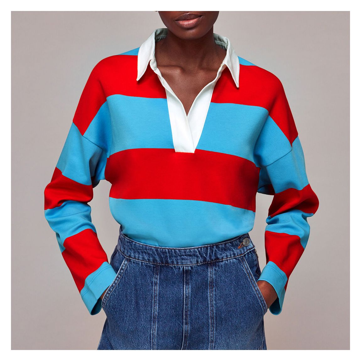 Red/Blue Rugby Stripe Cotton Shirt main product photo