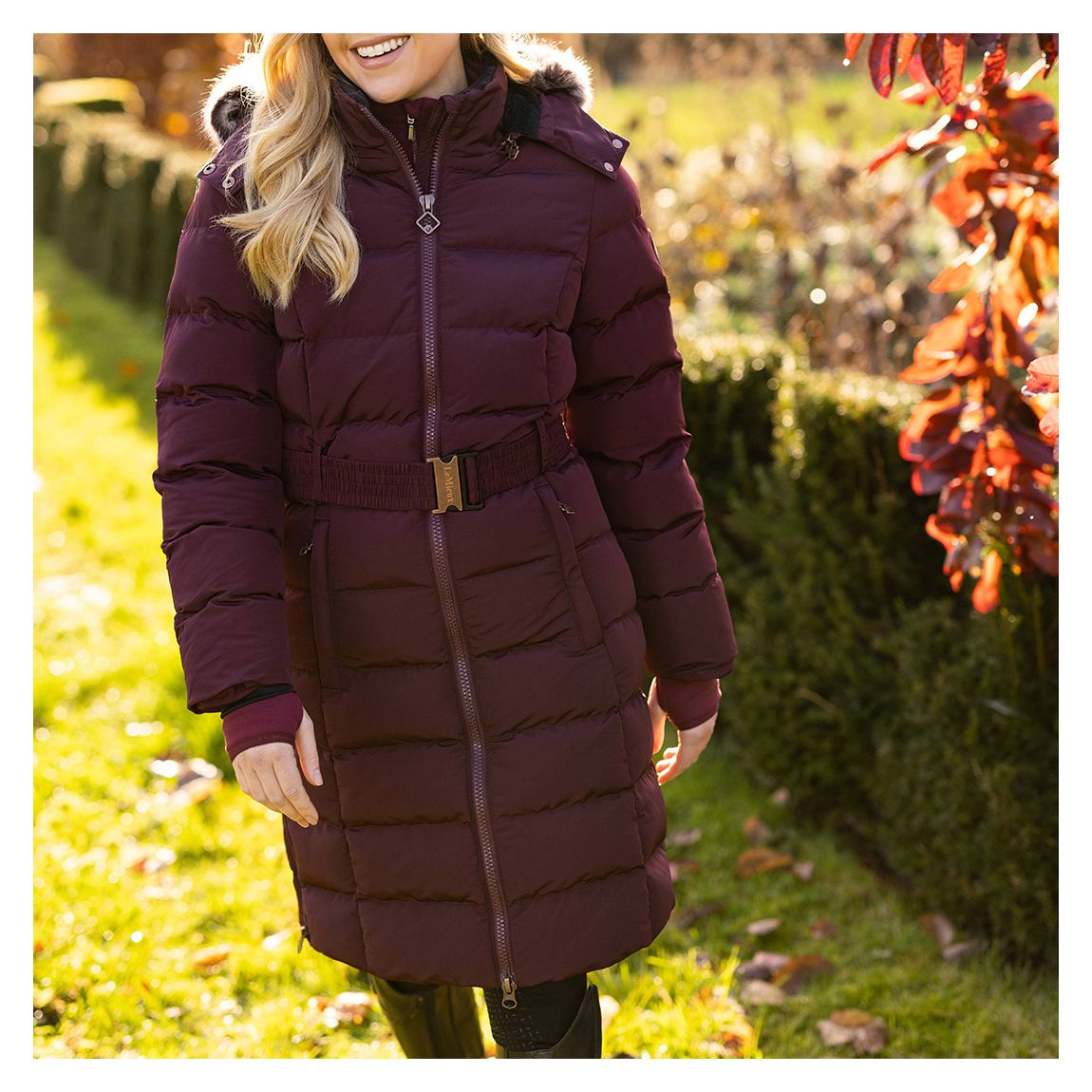Burgundy Gina Three Quarter Coat main product photo