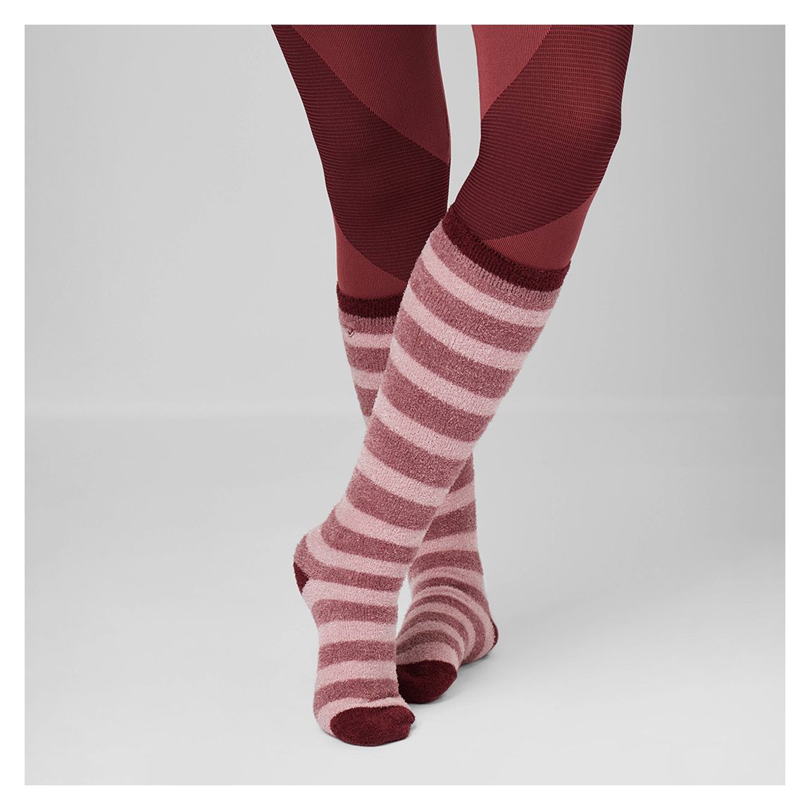 Pink Sophie Stripe Fluffies Socks main product photo