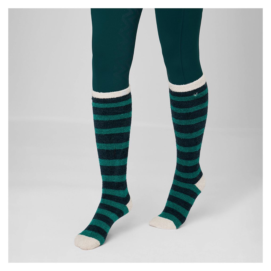 Green Sophie Stripe Fluffies Socks main product photo