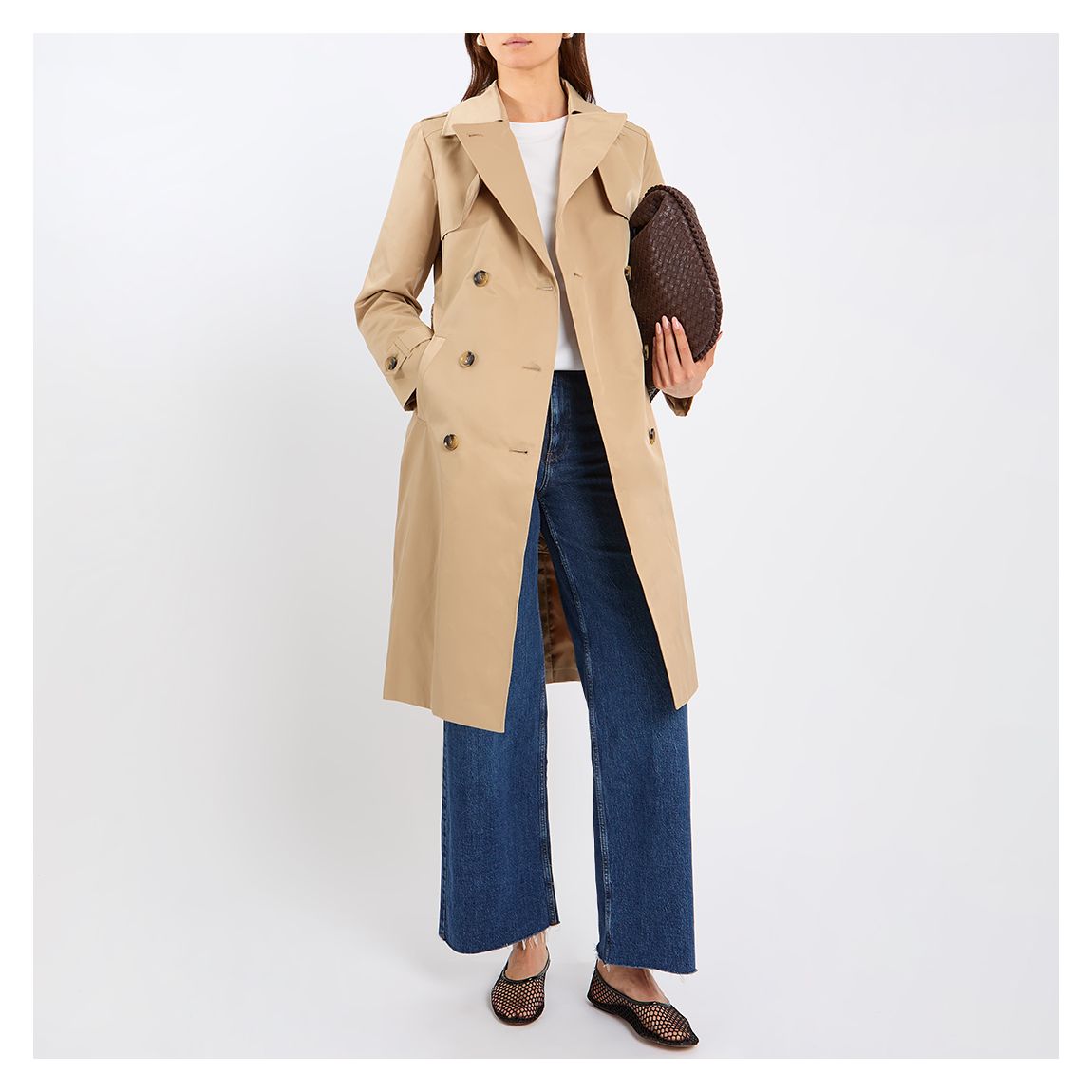 Beige Belted Trench Coat main product photo
