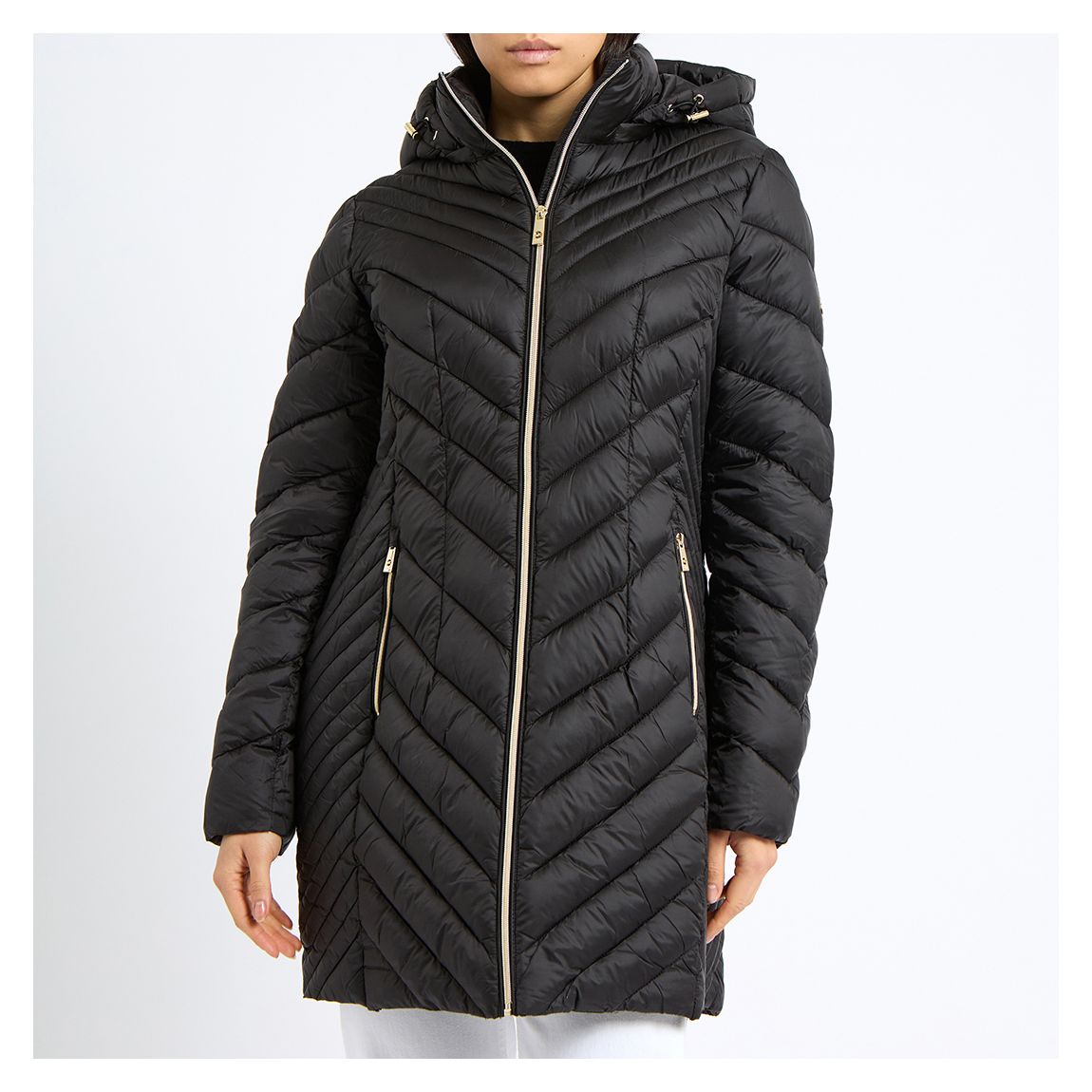 Black Long Chevron Coat main product photo