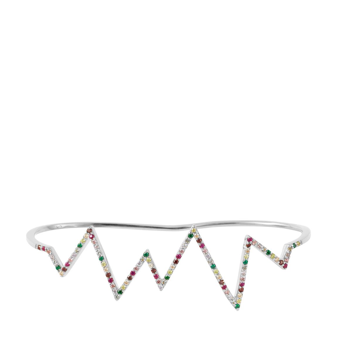 Silver Rainbow Heartbeat Hand Cuff main product photo