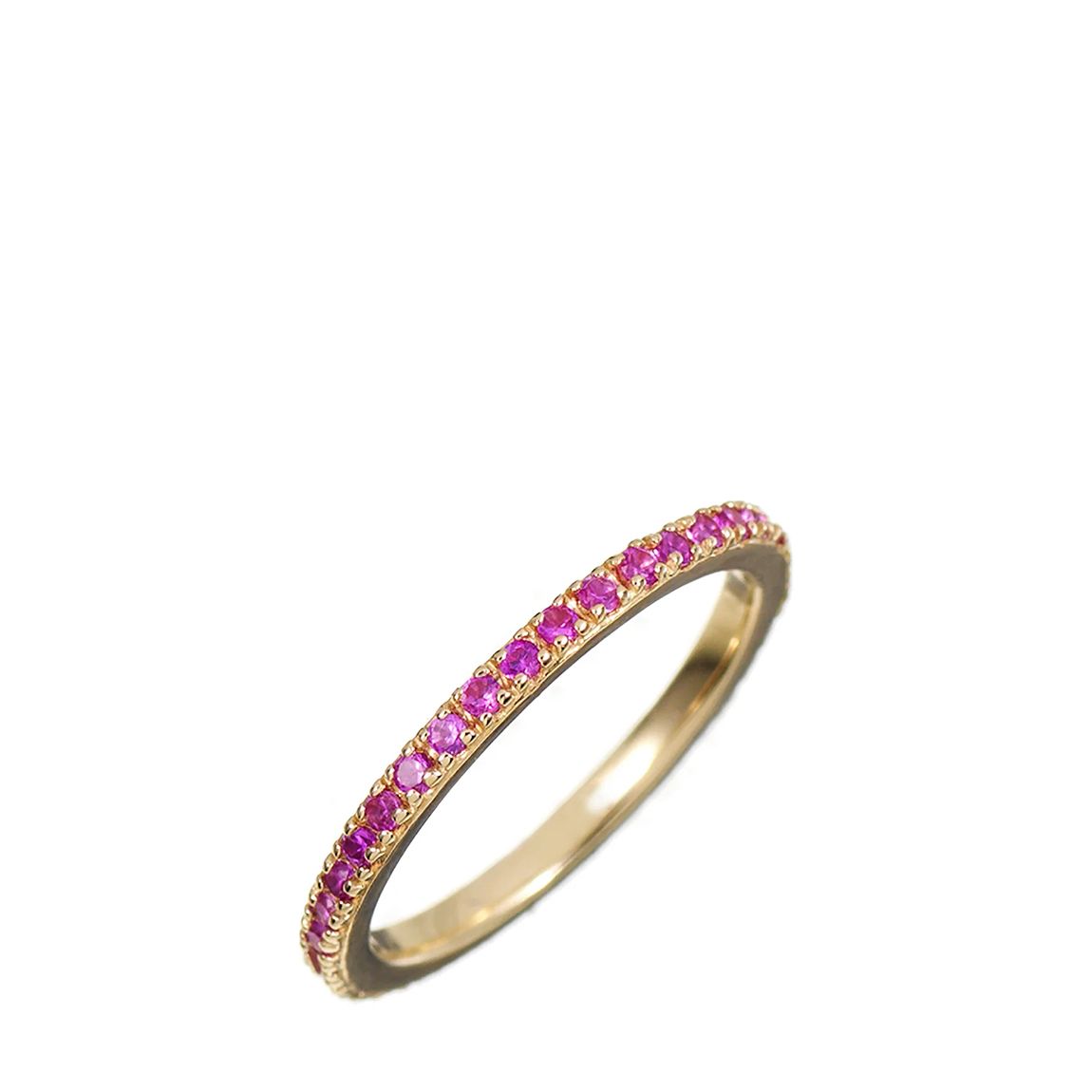 Gold Stacking Ring with Pink Stones main product photo