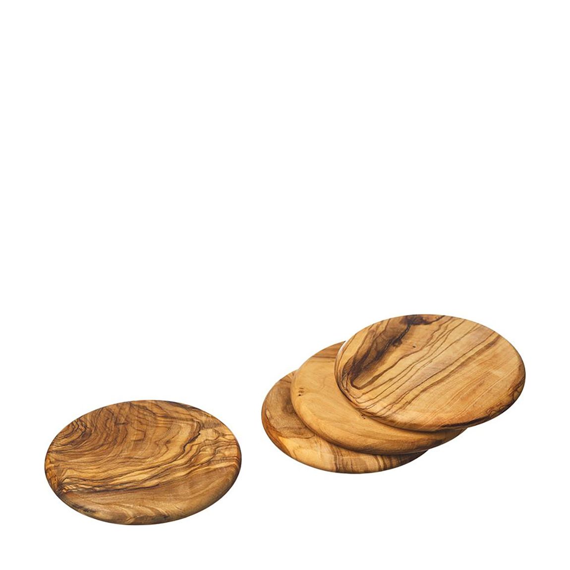 Set of 4 Olive Wood Round Coasters main product photo