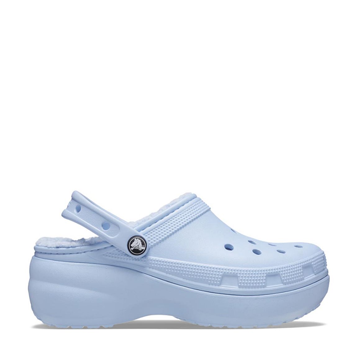 Blue Fur Lined Platform Clogs main product photo