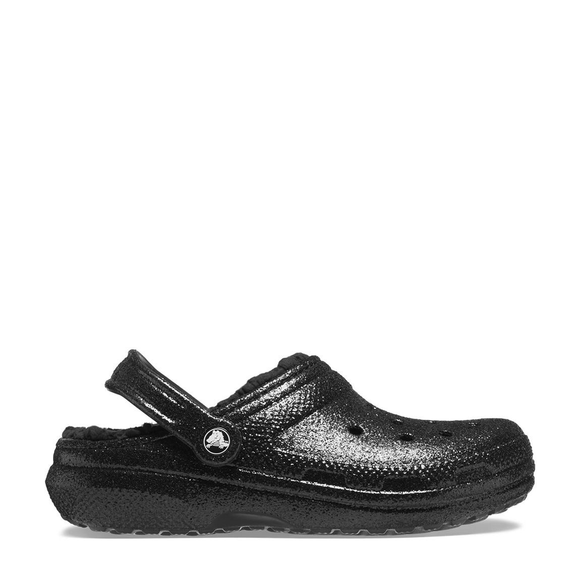 Unisex Black Glitter Lined Fur Clogs main product photo