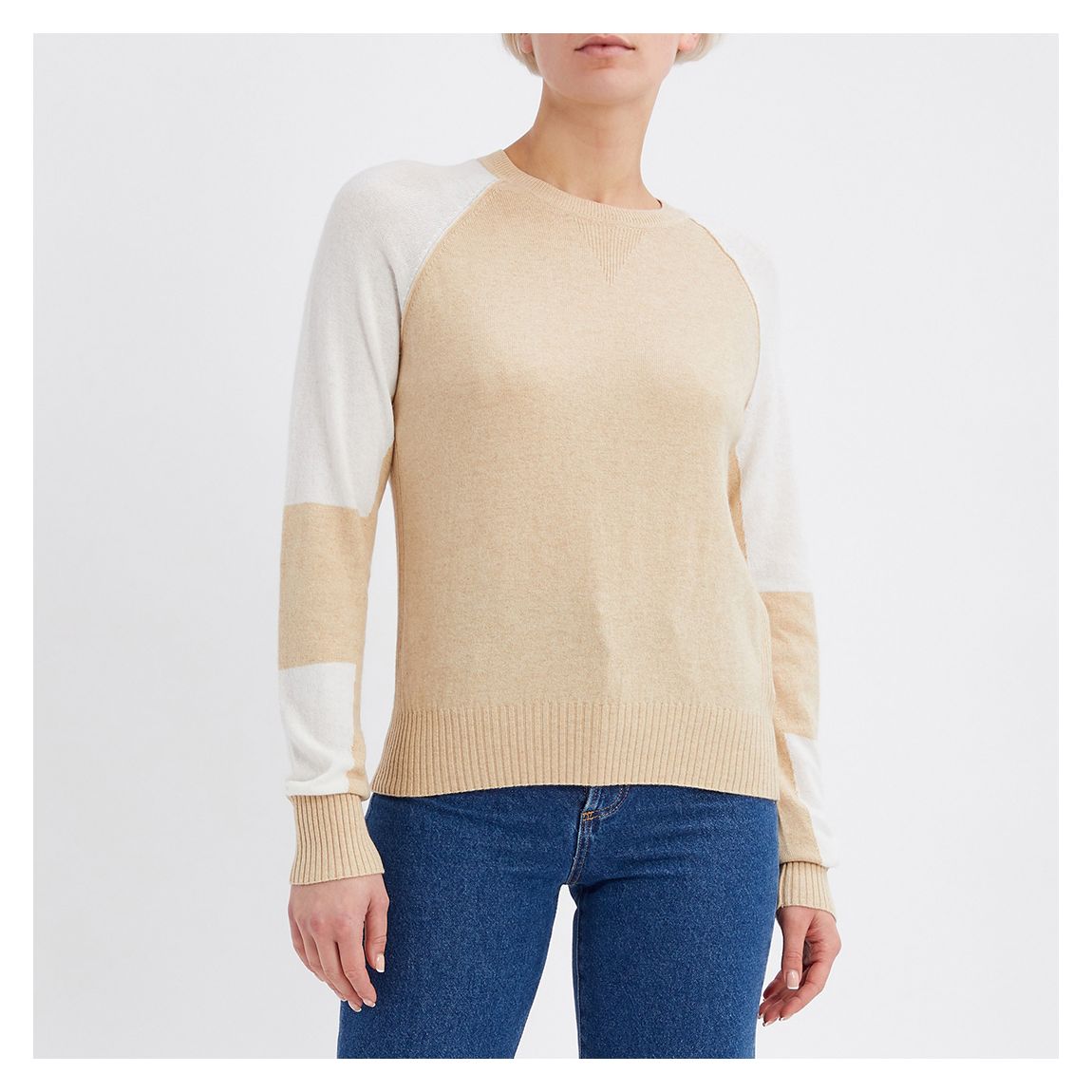 Camel Bria Colourblock Cashmere Blend Jumper main product photo