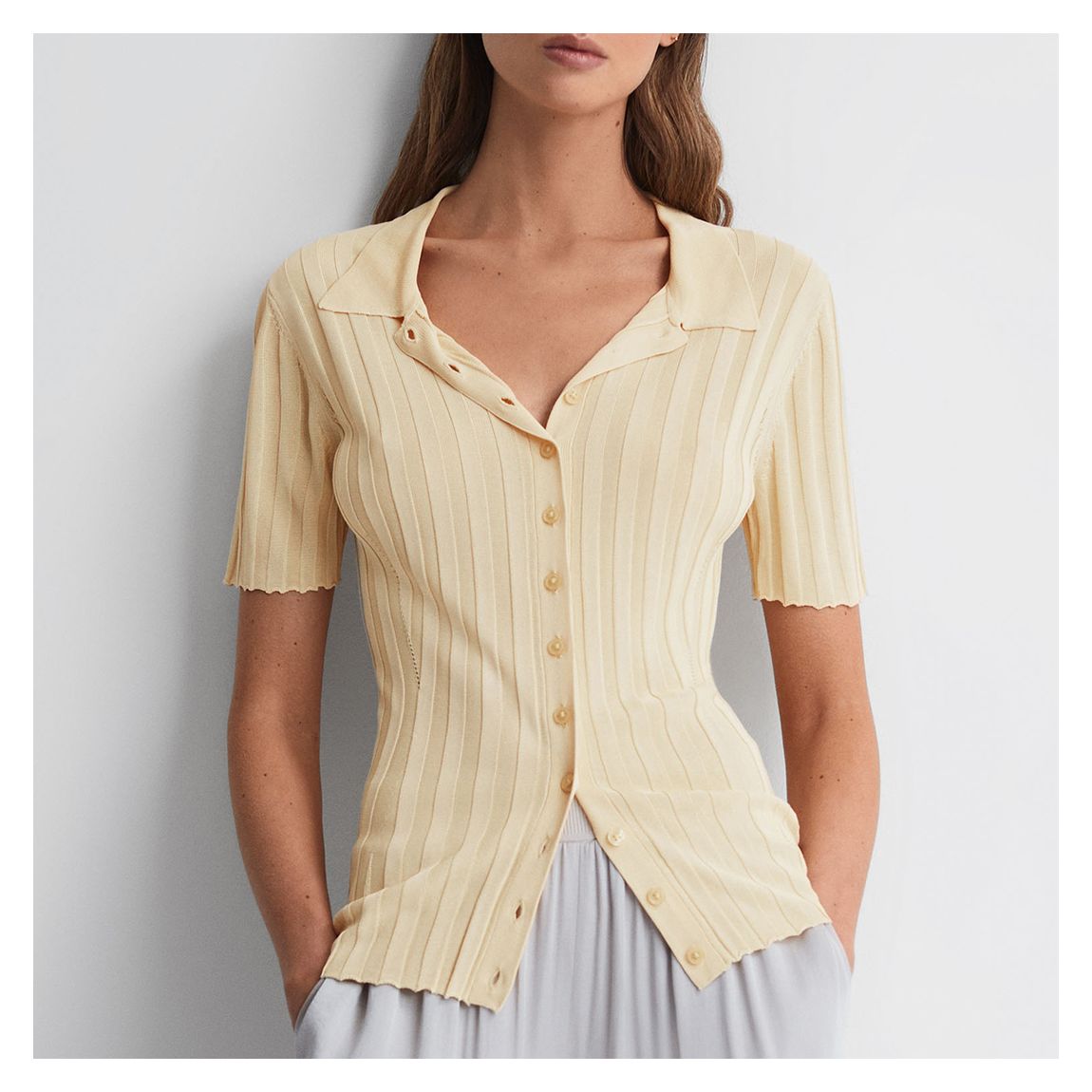 Lemon Stella Ribbed Top main product photo