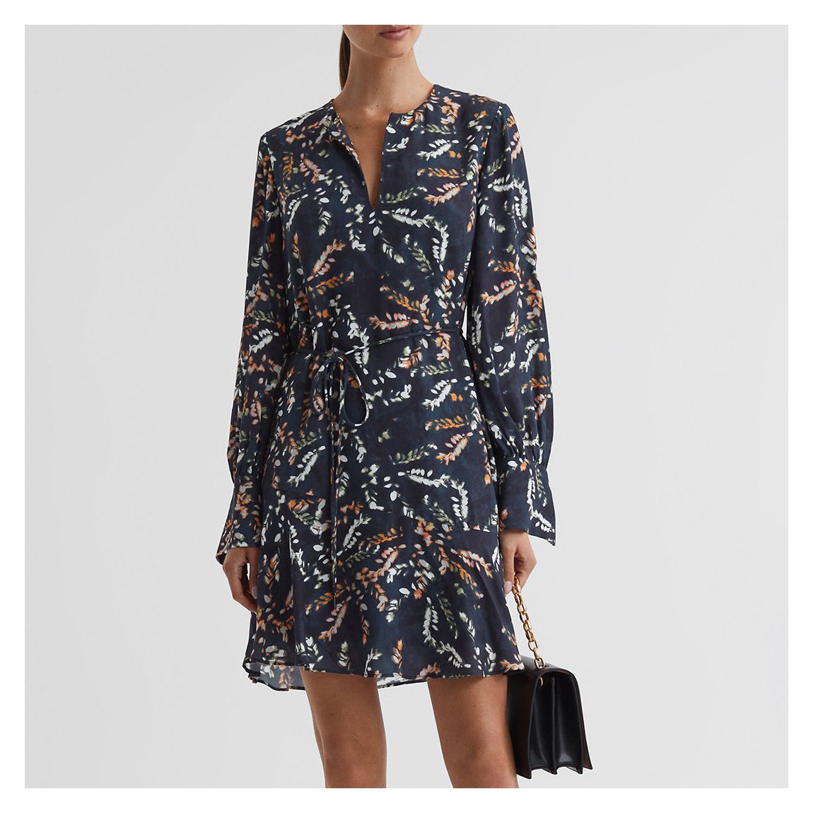 Black Hayley Floral Print Mini Dress main product photo