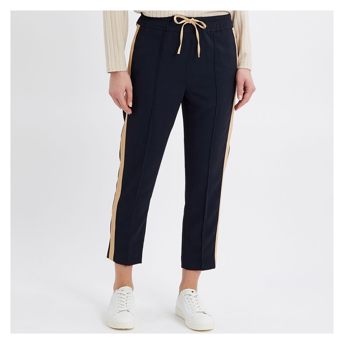 Navy Orla Side Stripe Tapered Trousers main product photo