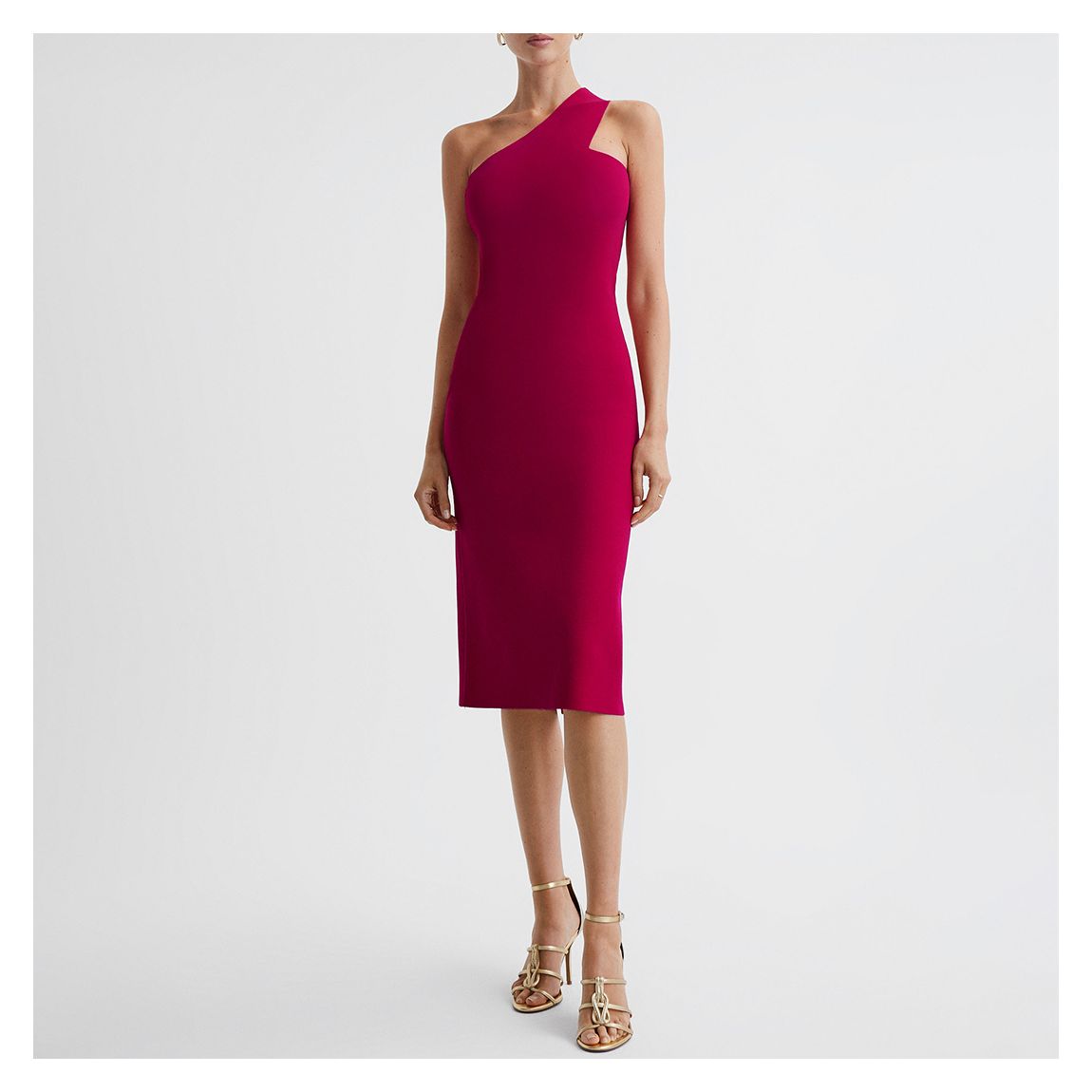 Dark Pink Lola One Shoulder Dress main product photo