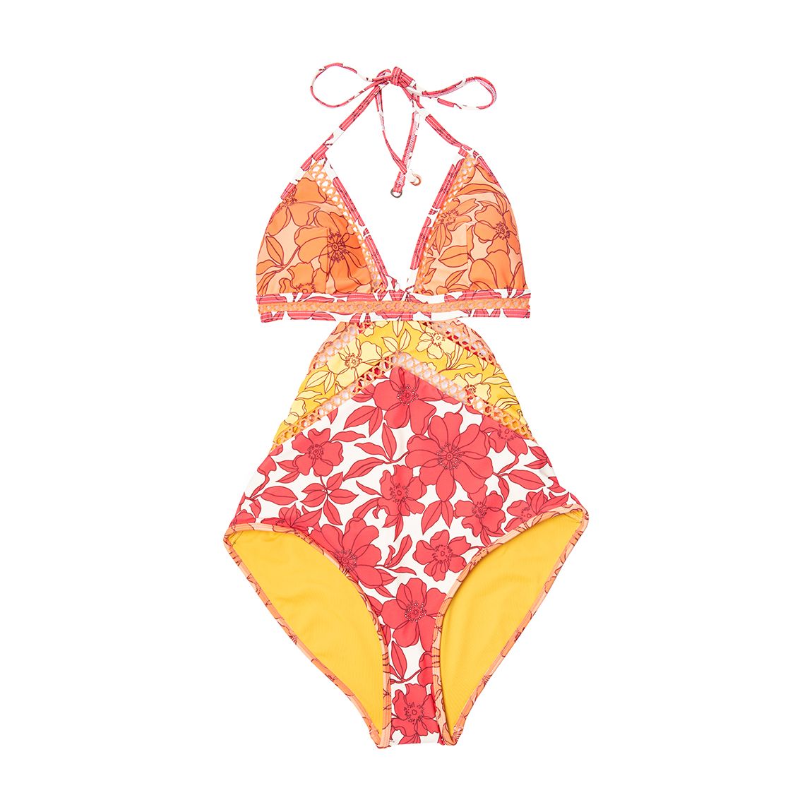 Coral Hannah Floral Print Swimsuit main product photo