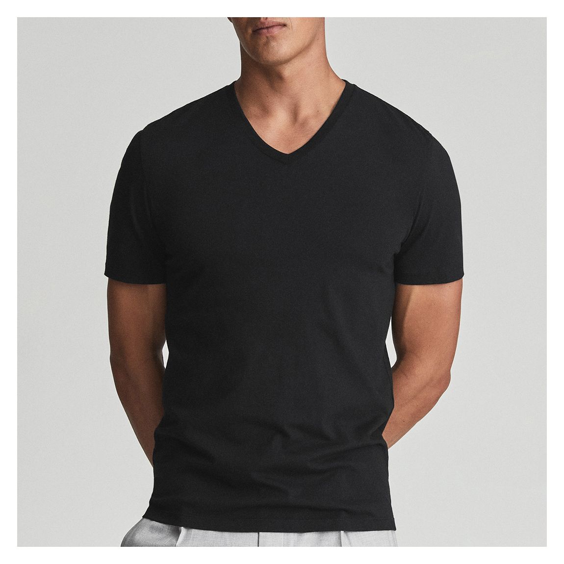 Black Dayton V-Neck Cotton T-Shirt main product photo