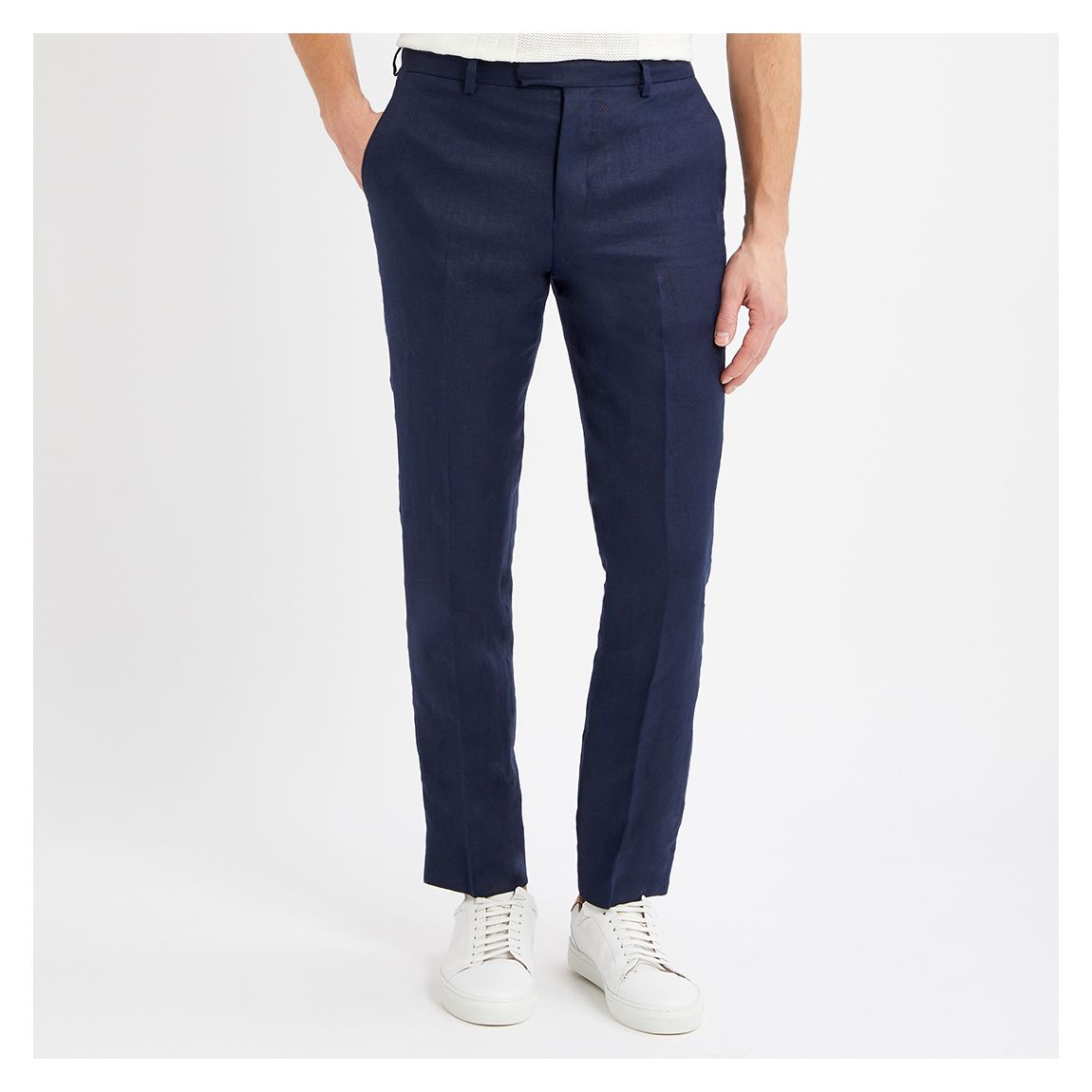 Navy Gosnold Linen Suit Trousers main product photo