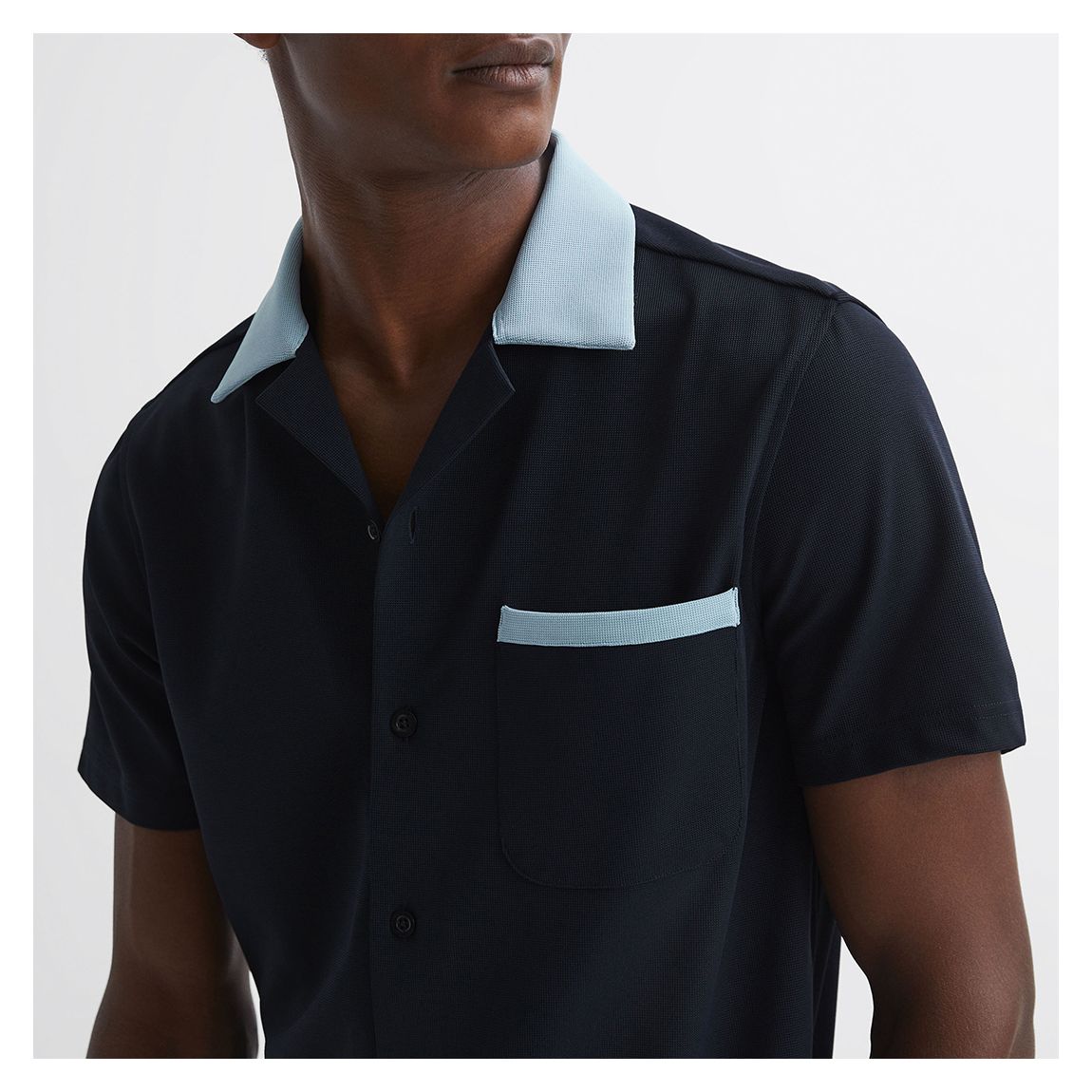 Navy Troon Contrast Collar Shirt main product photo