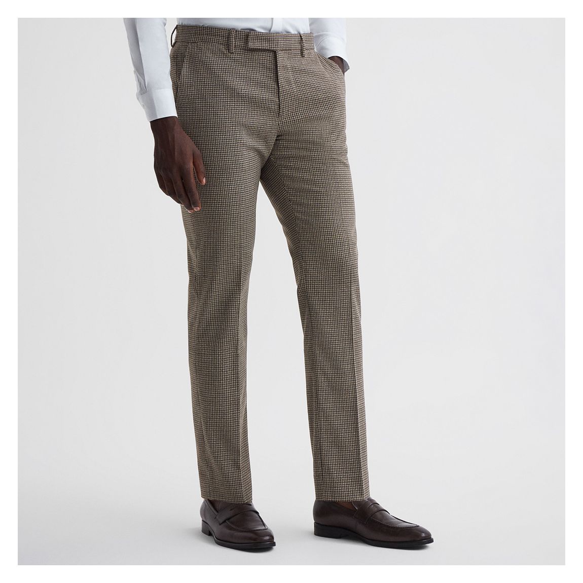 Brown Ground Puppytooth Slim Trousers main product photo