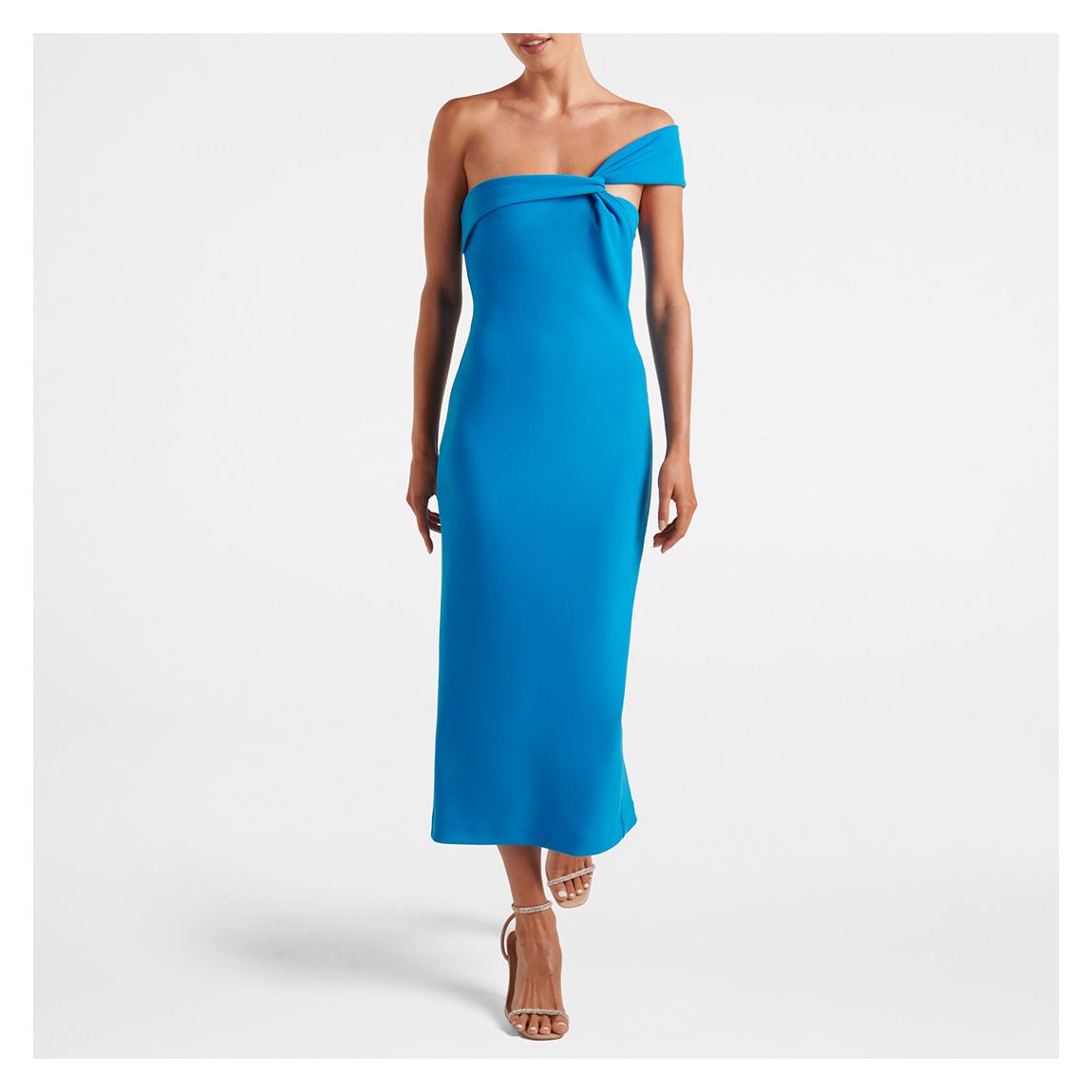 Blue Haylee Asymm Neck Bodycon Midi main product photo