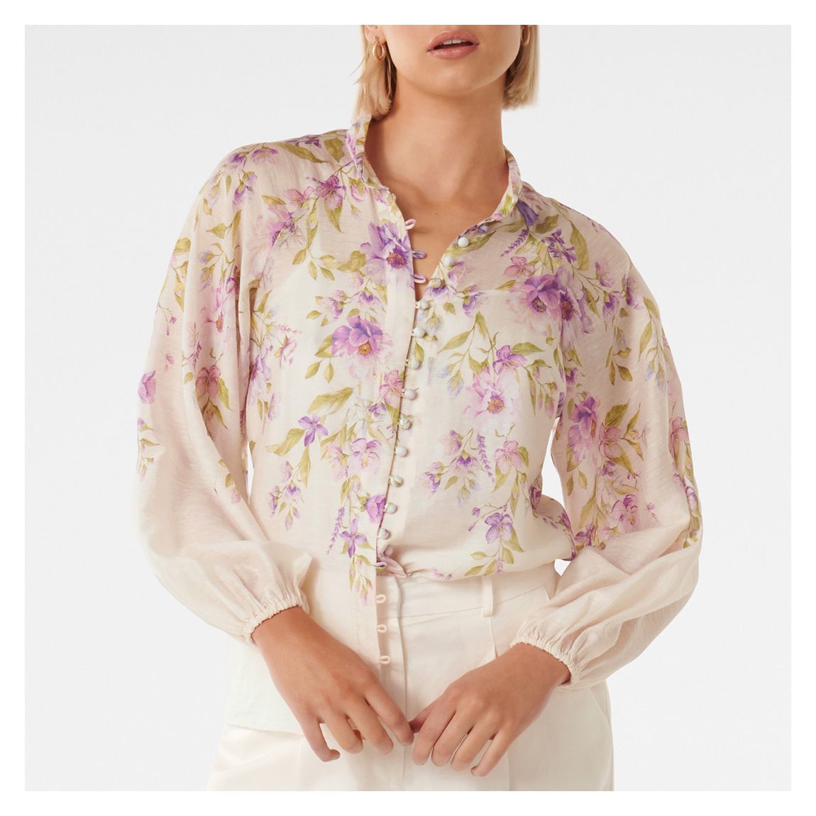 Cream Ida Ruffle Blouse main product photo