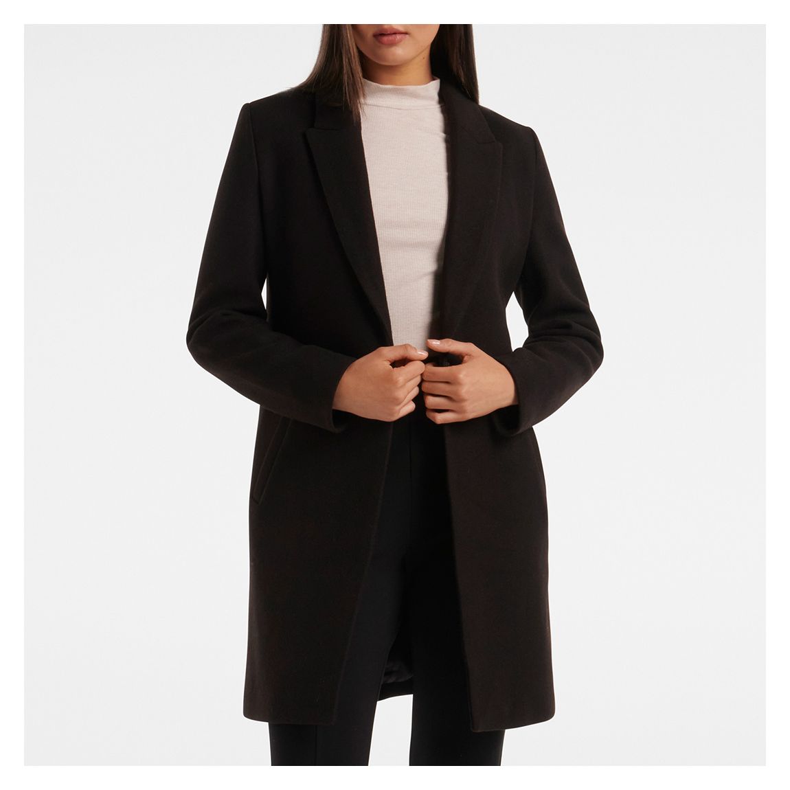 Black Cleo Single Breasted Coat main product photo