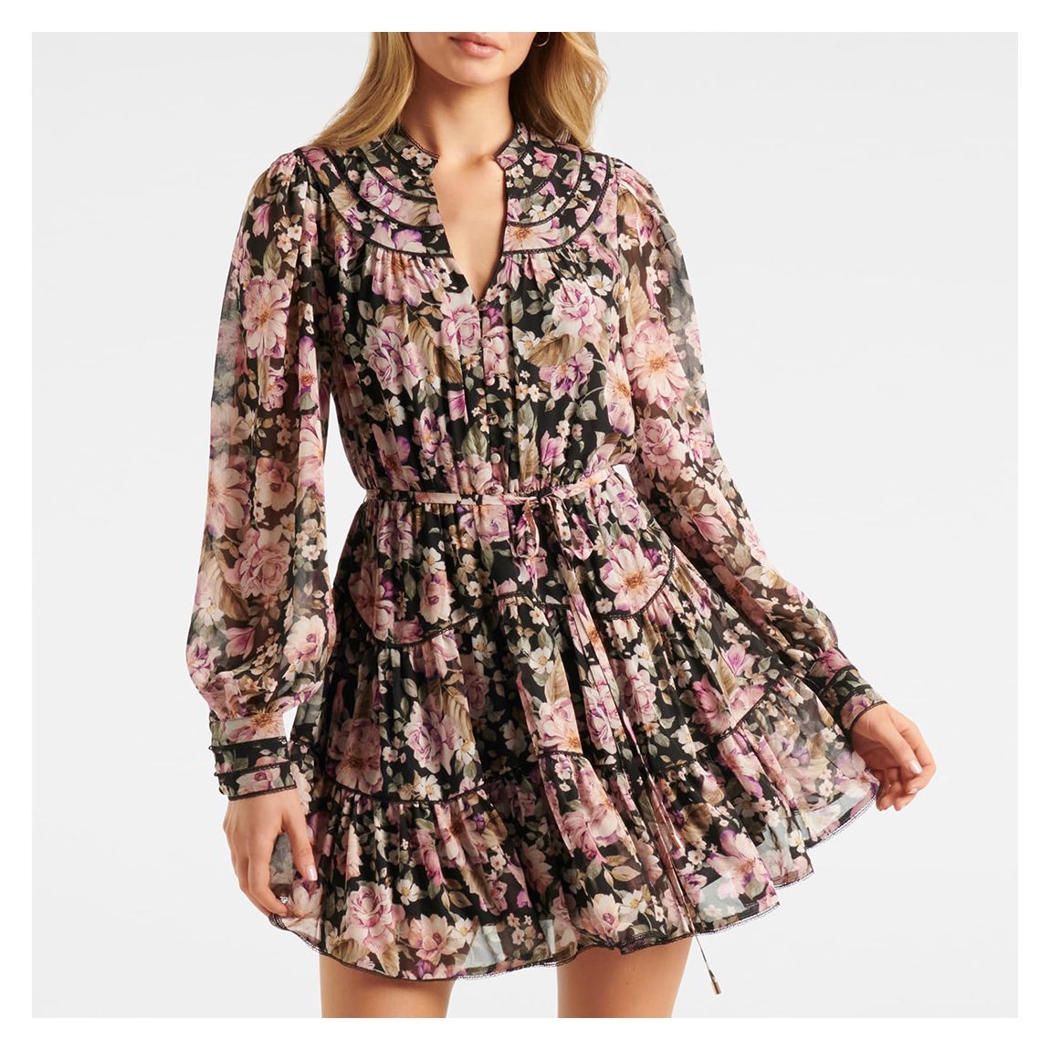 Pink Jaqueline Frill Mini Dress main product photo