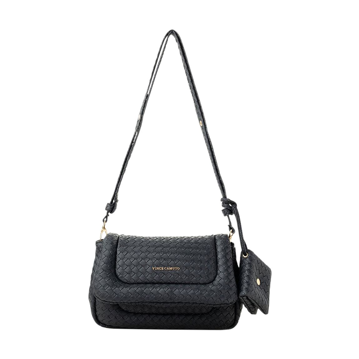 Vince Camuto Textured Weave Black Genoa Shoulder Bag main product photo