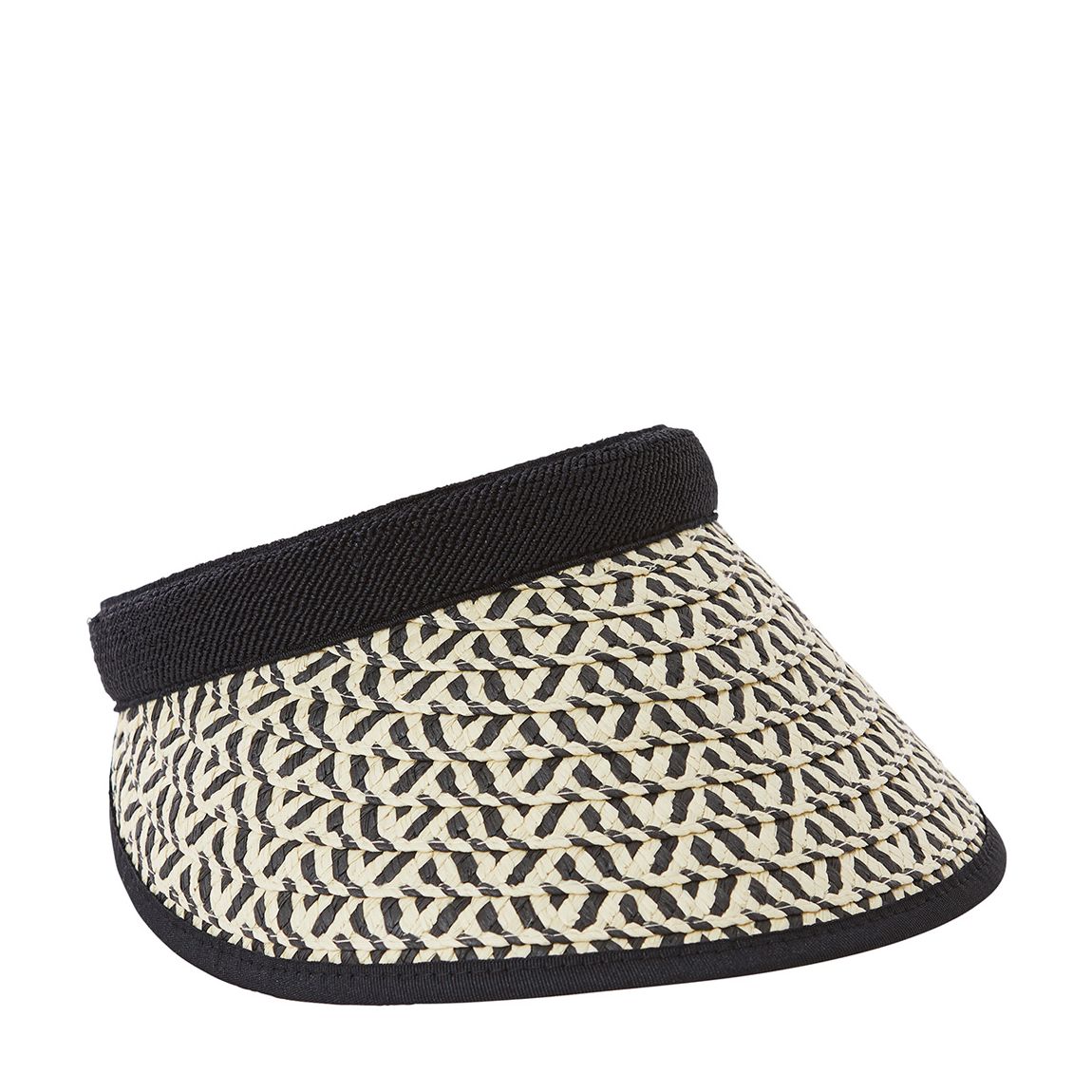 Black & Cream Straw Visor main product photo