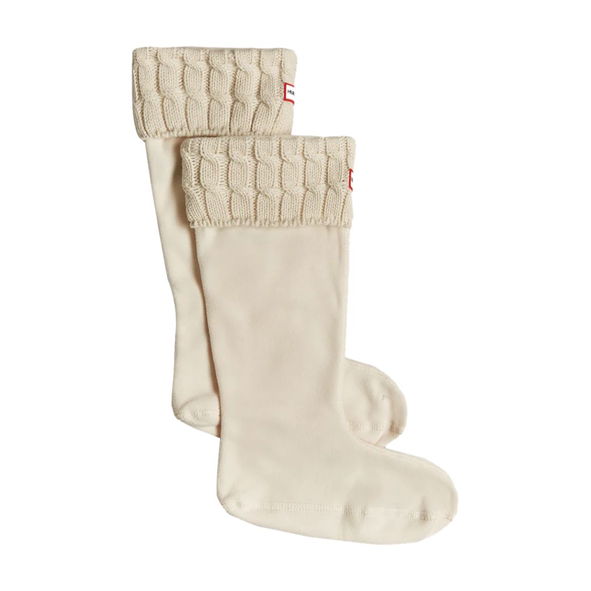 Cream Tall Recycled Mini Cable Boot Socks main product photo