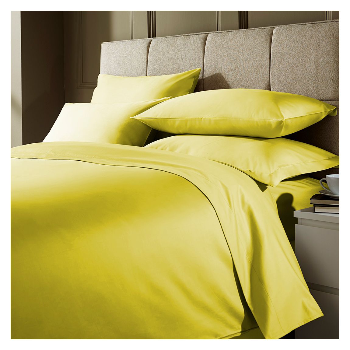 1000TC Double Duvet Cover, Chartreuse main product photo