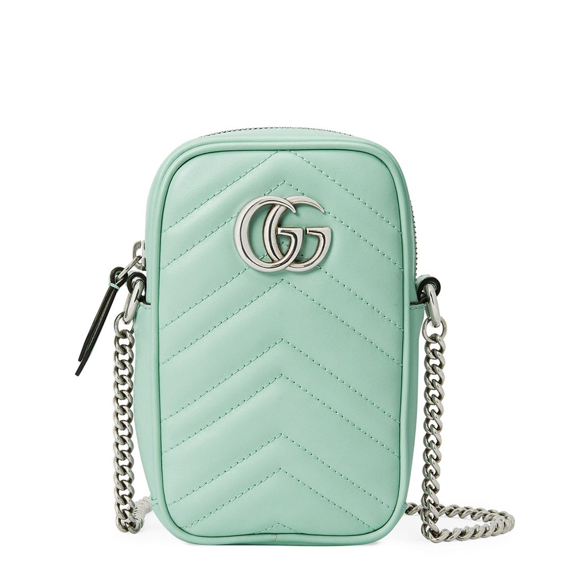 Gucci Green GG Marmont Silver Logo Messenger Bag main product photo