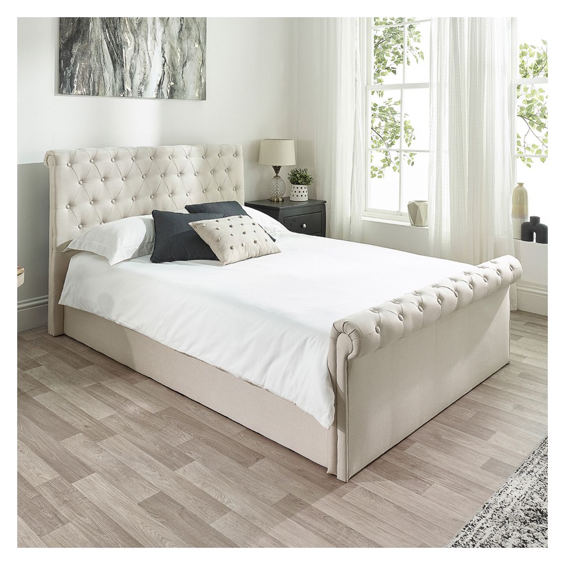 Chessington Ottoman Sleigh Bed Natural, King main product photo