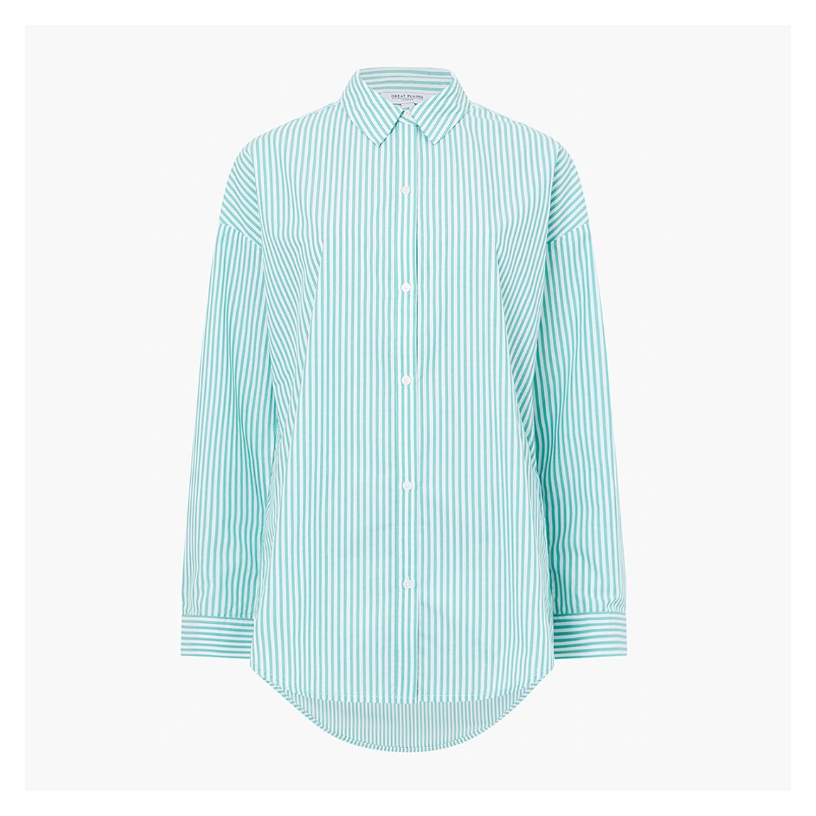 Turquoise Boyfriend Stripe Shirt main product photo