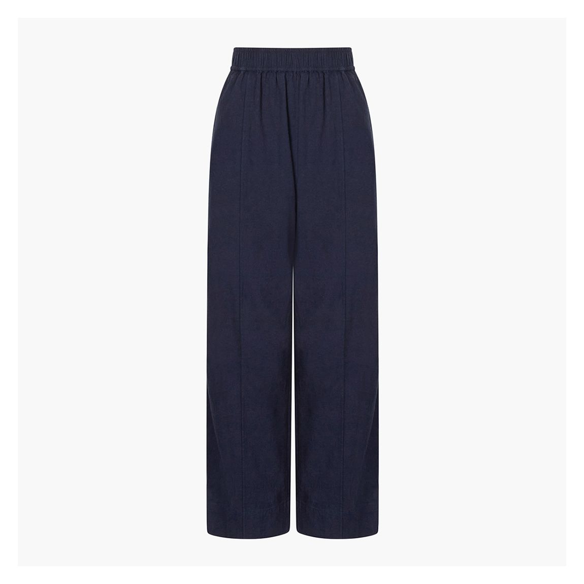 Navy Crinkle Cotton Trousers main product photo