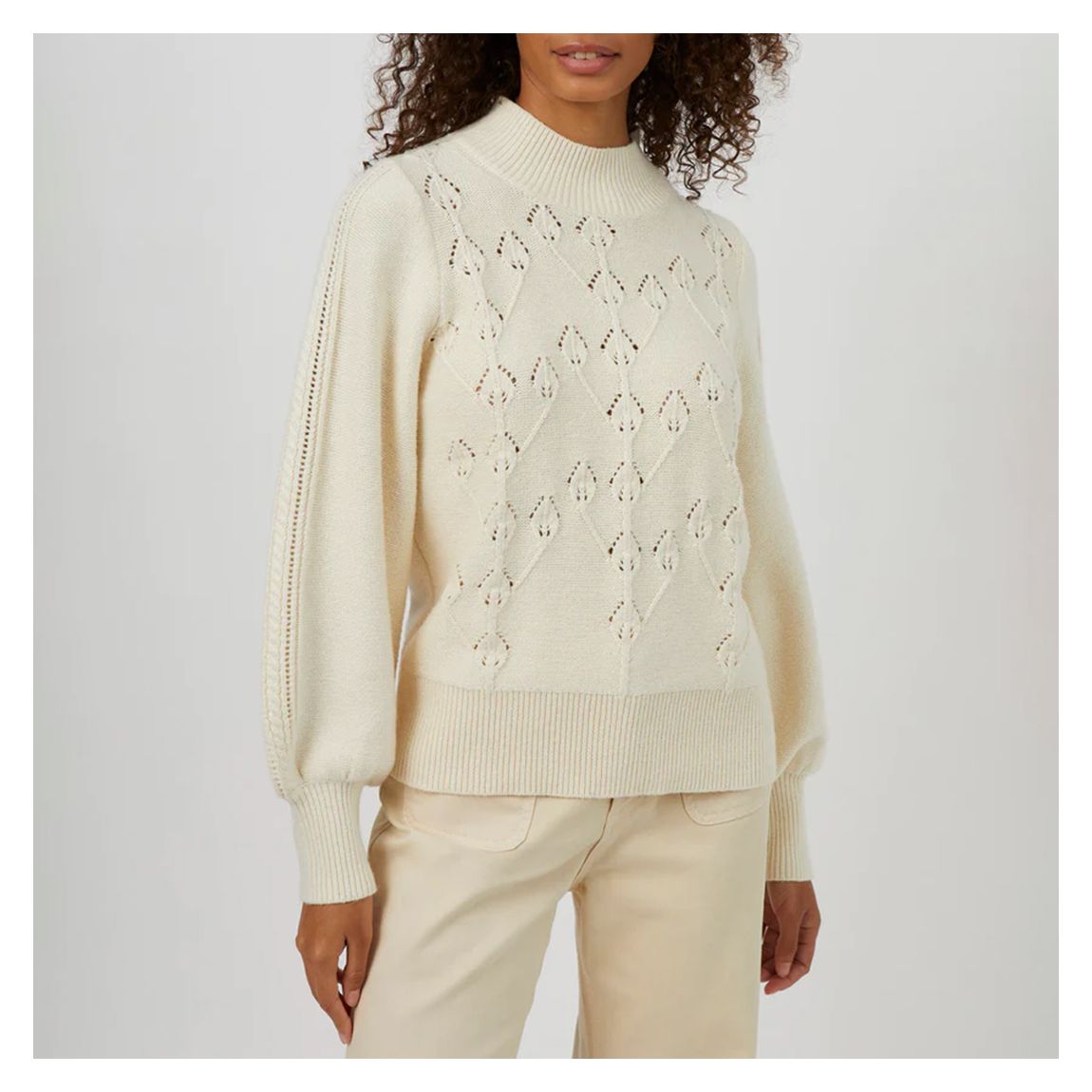 Cream Spring Cotton Knitted Jumper main product photo