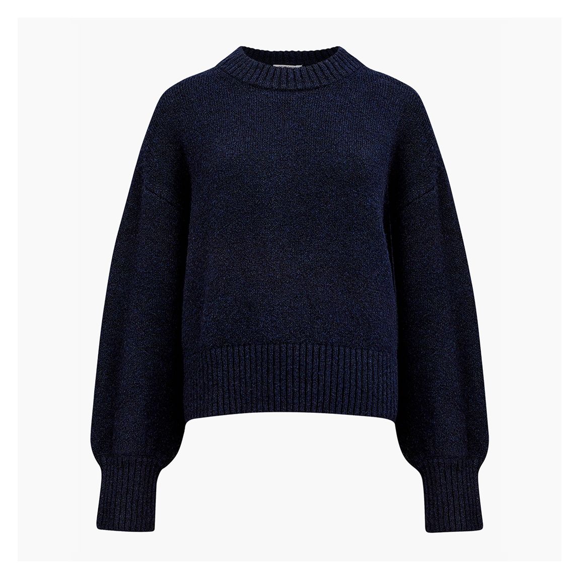 Navy Knit Recycled Balloon Sleeve Jumper main product photo