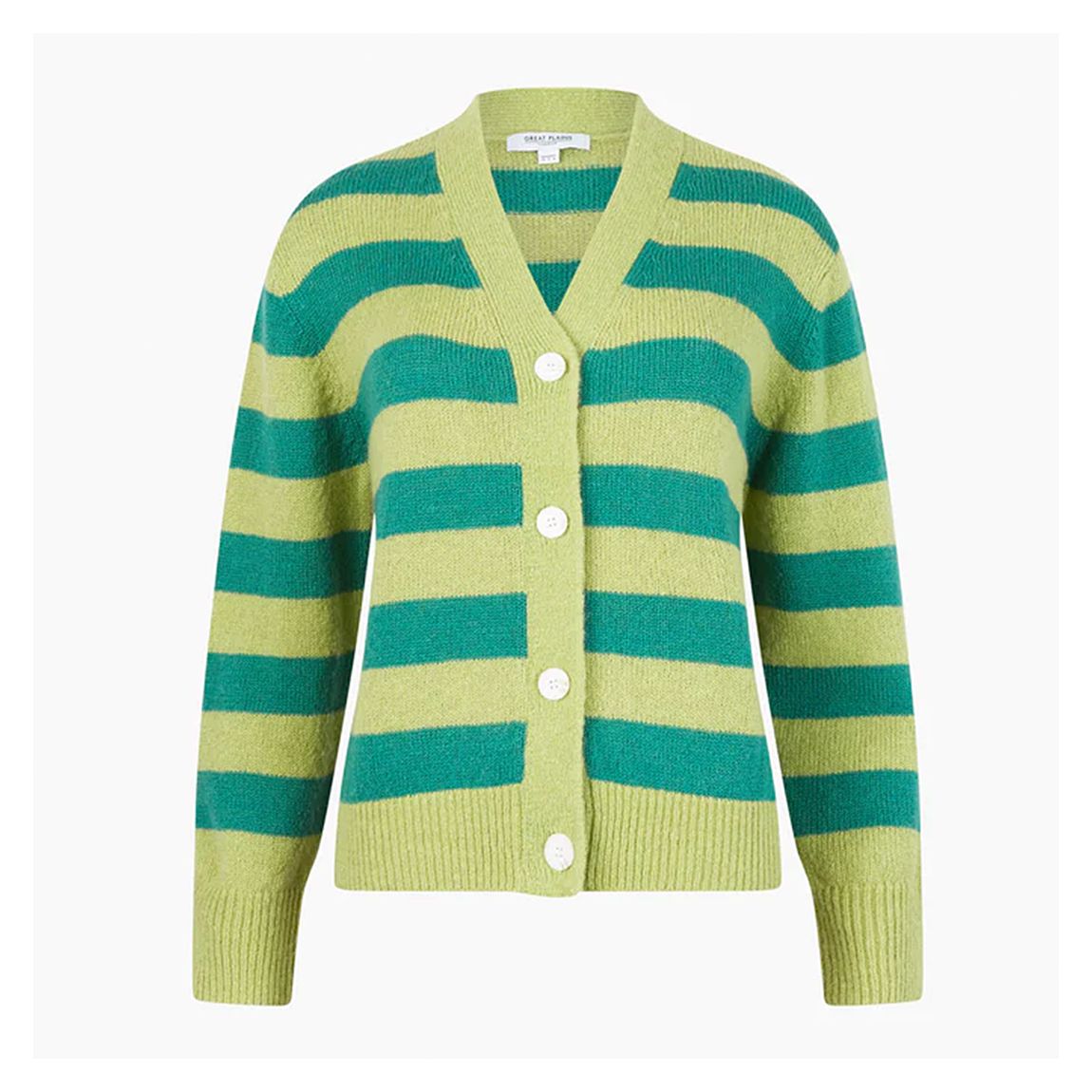 Green Summer Stripe Knitted Cardigan main product photo