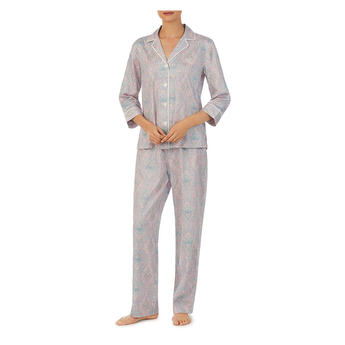 Pink Paisley Long PJ Set main product photo