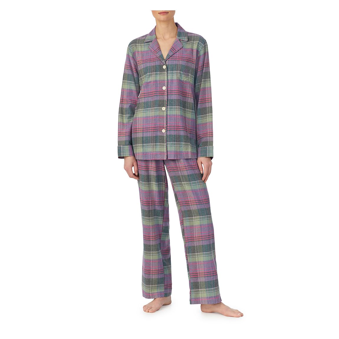 Purple Plaid Long Pyjama Set main product photo